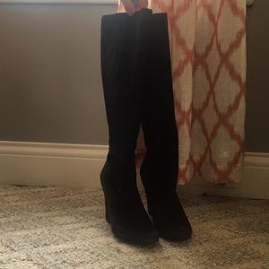 wedges knee high boots